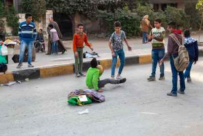 Children Playing Street Football, Sudan Street Cairo