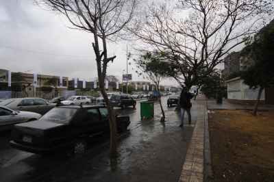 Street in Cairo on a Rainy Winter Day