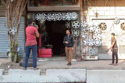 Wheel Cover Shop Storefront, Sudan Street Cairo