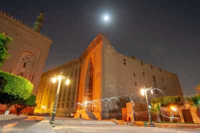 Sultan Hassan Mosque at Night in Old Cairo