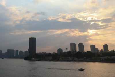 Sunset Over the Nile River in Cairo