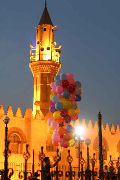 Balloon Vendor Outside Amr Ibn Al-As Mosque, Eid Night