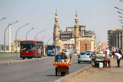 Street Vendors on Kobri el Gamea Bridge, Cairo