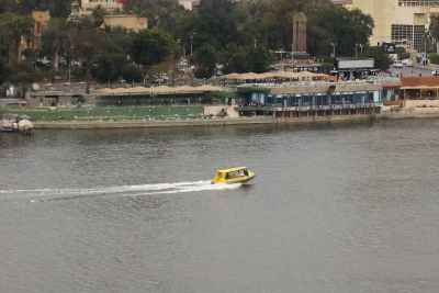 Yellow Boat on the Nile River Cairo