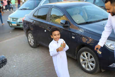 Child Playing After Eid Prayer, Sheraton Cairo