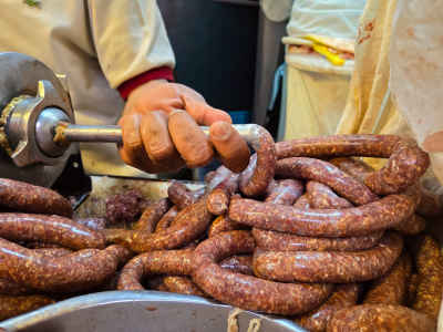Traditional Sausage Making at a Local Butcher Shop