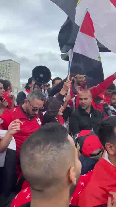 Egyptian Fans Chanting Outside AT&T Stadium Arlington Texas