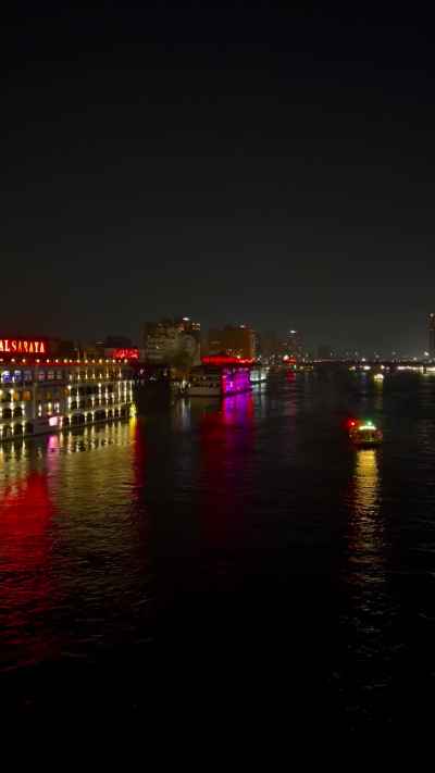 Nile River at Night, Zamalek Cairo