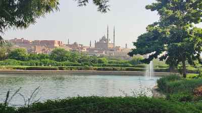 Saladin Citadel and Fountain View, Al-Azhar Park Cairo