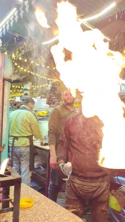 Fire Cooking Display, Qata Restaurant El Darb El Ahmar Cairo