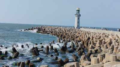 Ras El Bar Lighthouse and Breakwater, Damietta Egypt