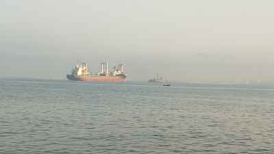 Cargo Ships on Mediterranean Horizon, Alexandria Egypt