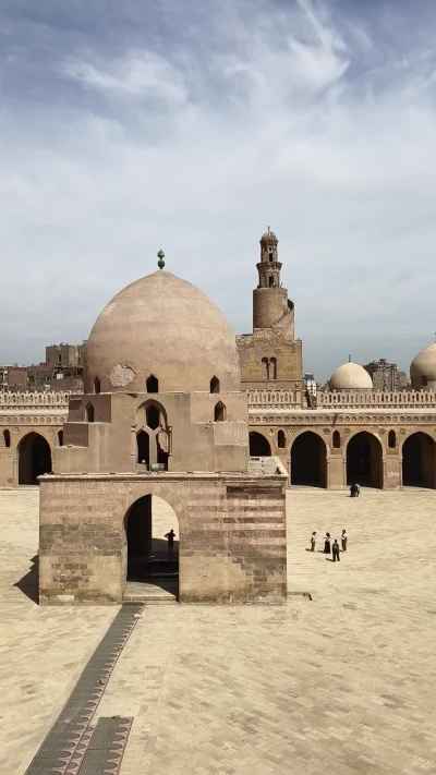 Ibn Tulun Mosque Courtyard and Spiral Minaret, Cairo