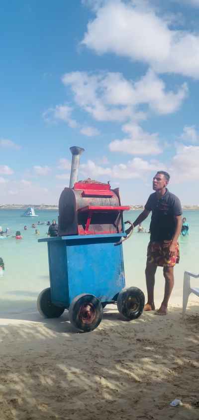 Potato Vendor Food Cart on Marsa Matruh Beach