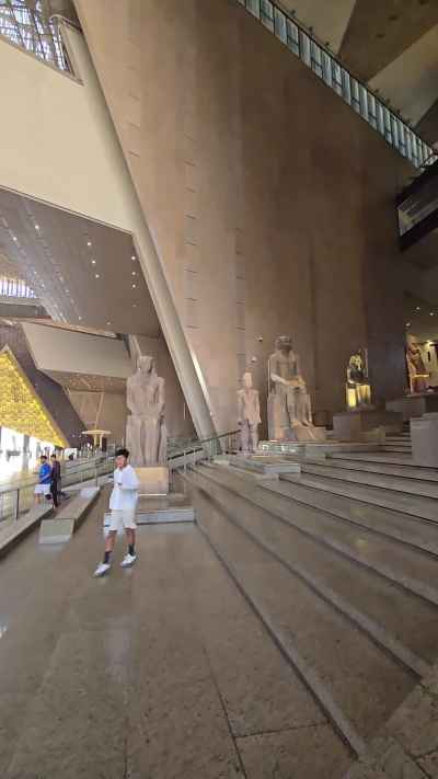 Grand Egyptian Museum Grand Staircase with Pharaonic Statues