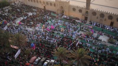 Eid Prayer Crowd Outside Abu Bakr Al-Siddiq Mosque, Cairo