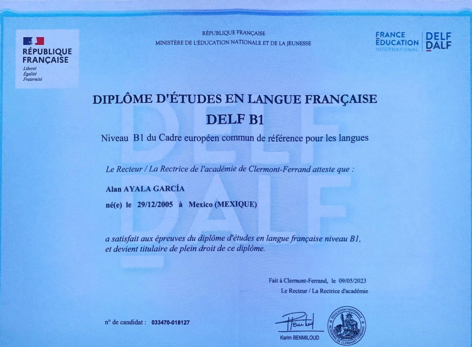 DELF B1 French Certification