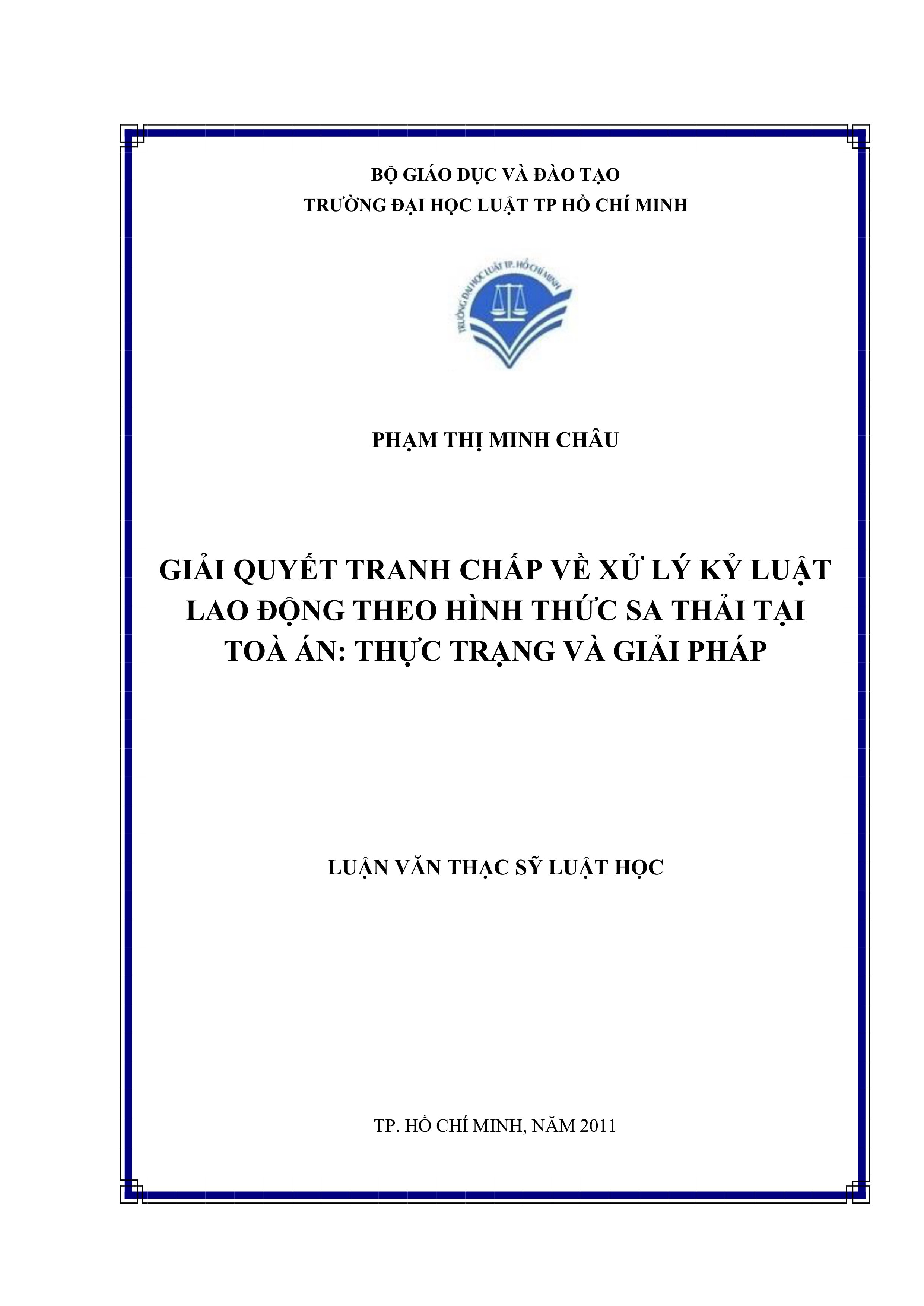 Giải quyết tranh chấp về xử lý kỷ thuật lao động theo hình thức sa thải tại Tòa án: Thực trạng và giải pháp