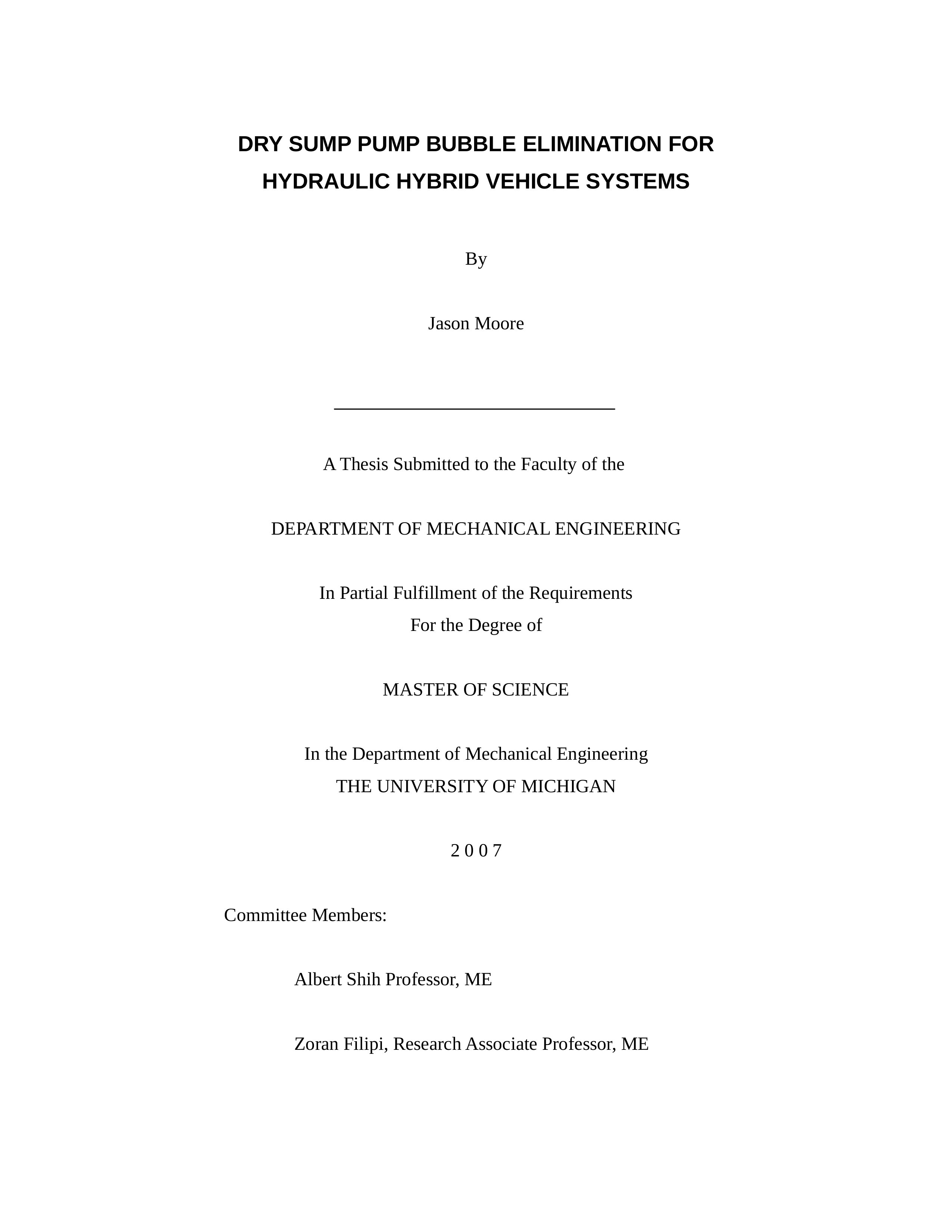 DRY SUMP PUMP BUBBLE ELIMINATION FOR HYDRAULIC HYBRID VEHICLE SYSTEMS