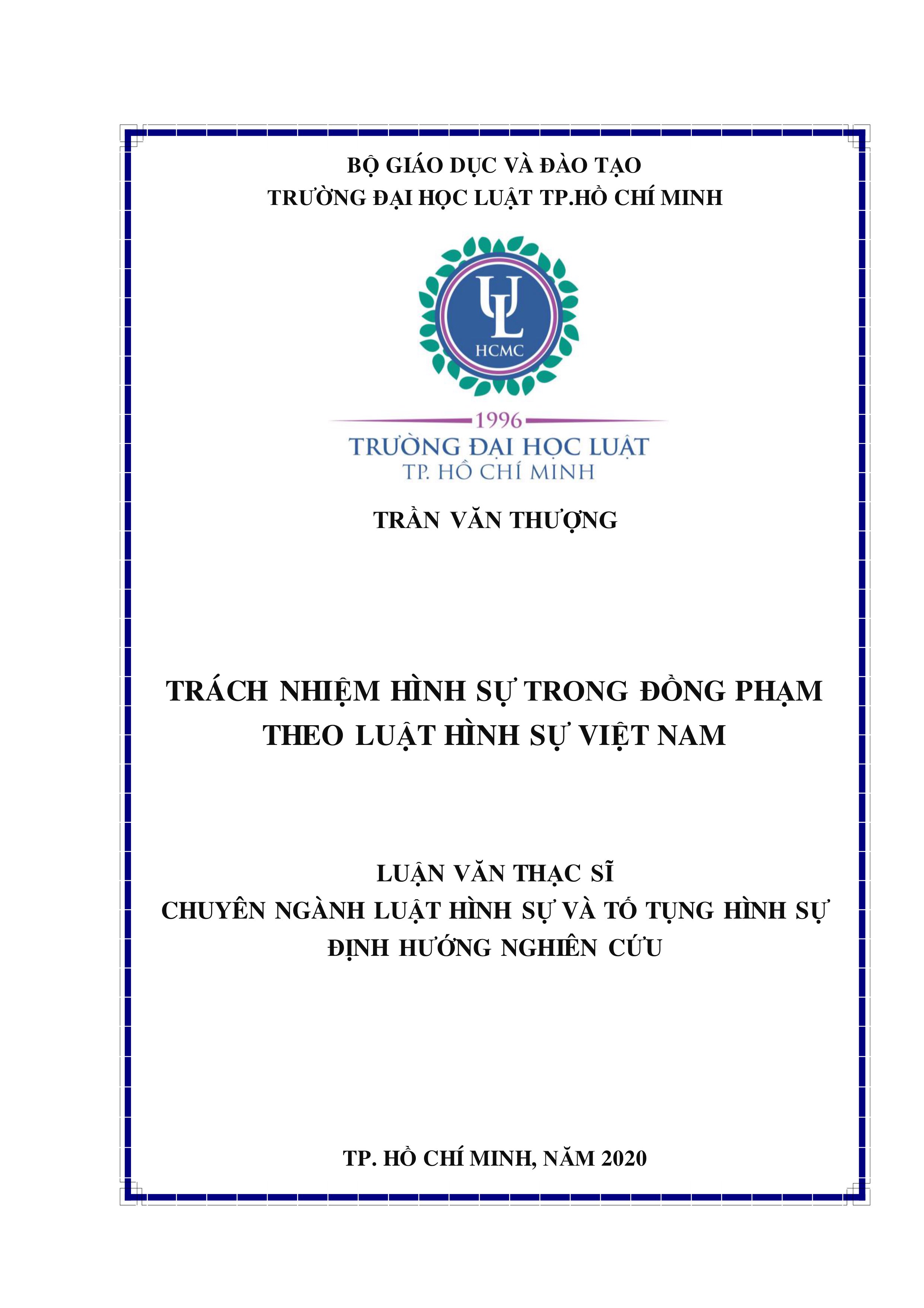 Trách nhiệm hình sự trong đồng phạm theo luật Hình sự Việt Nam