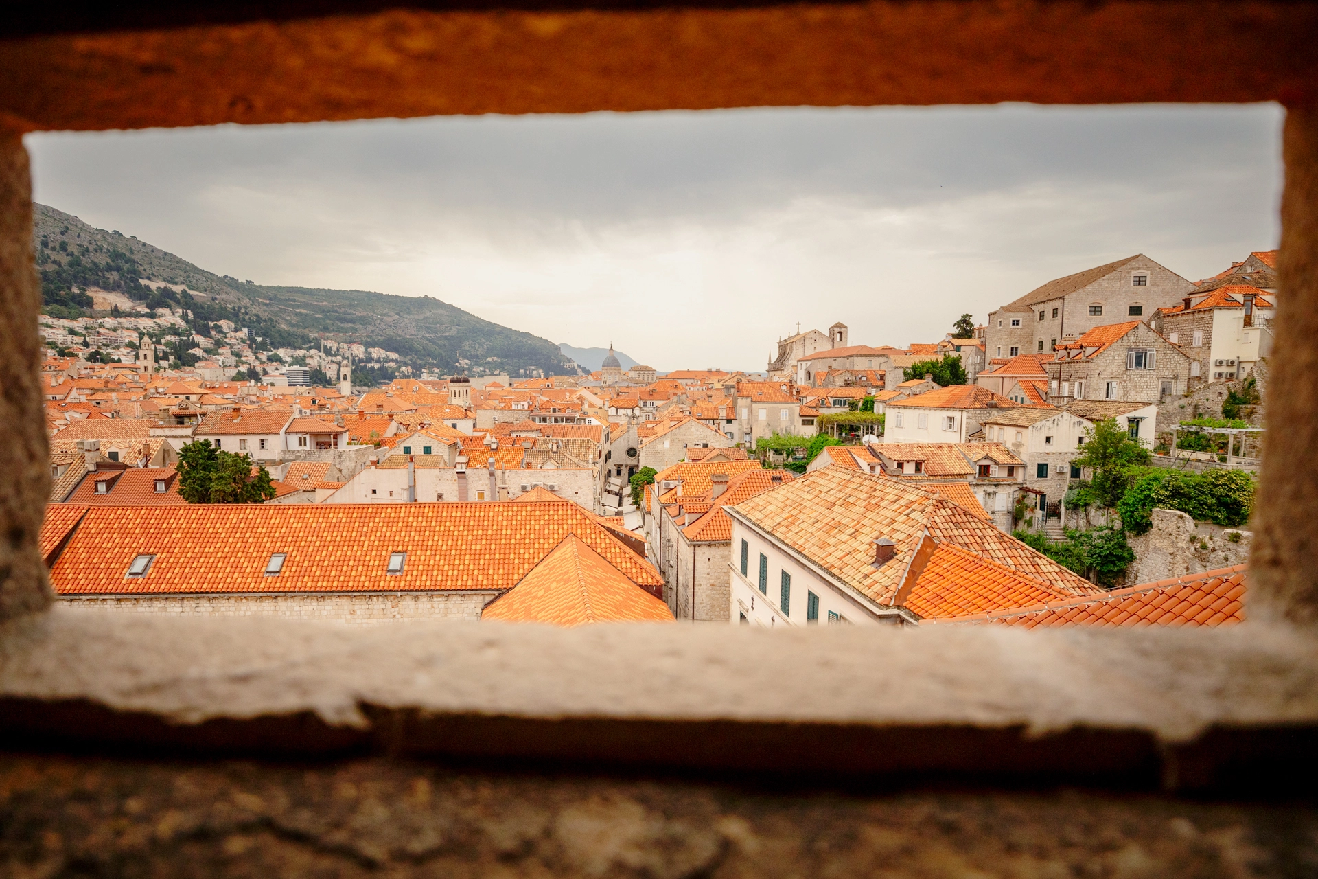 A Framed View of Dubrovnik’s Orange Rooftops