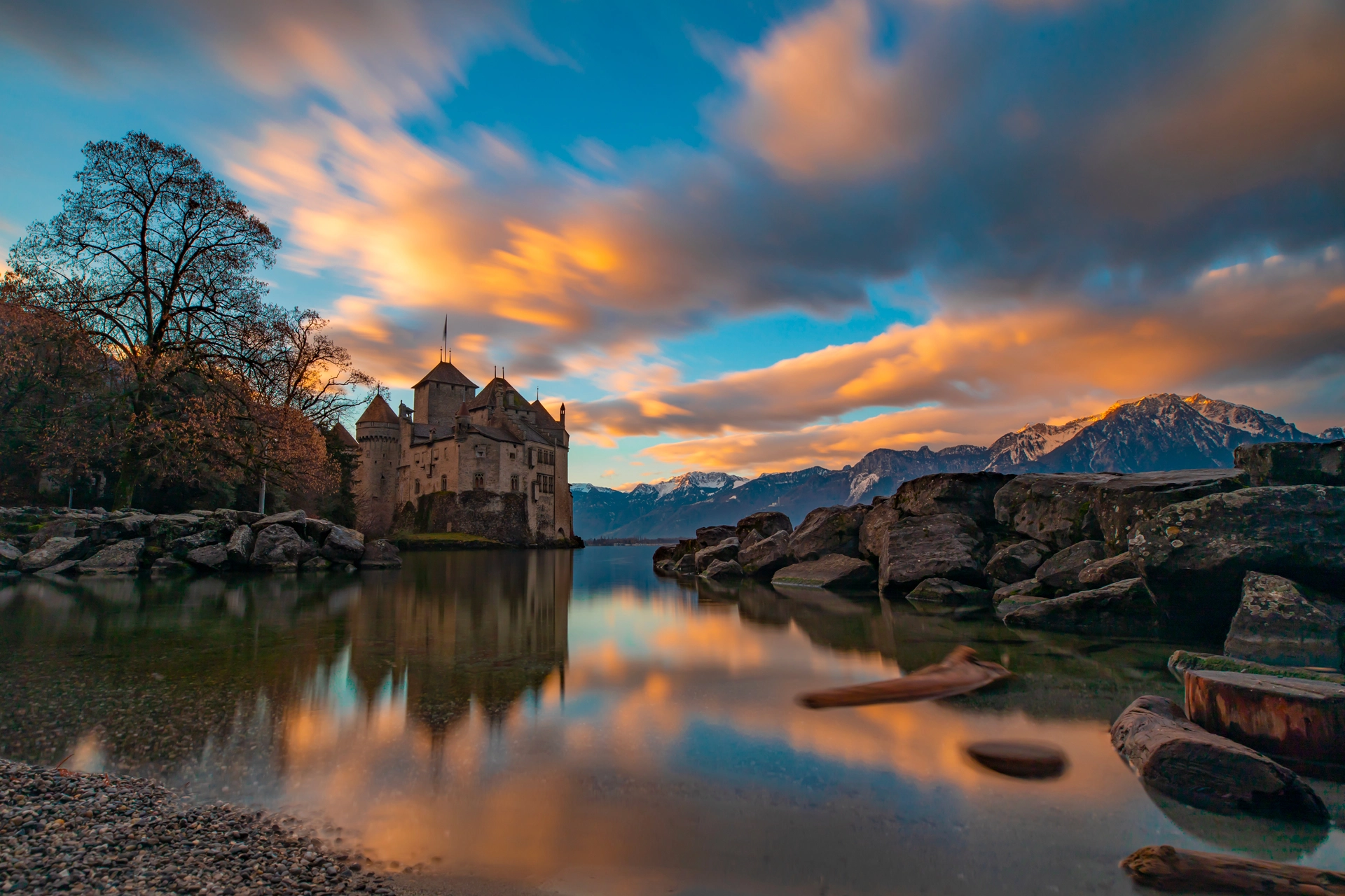 Sunrise Serenity at Château de Chillon on Lake Geneva
