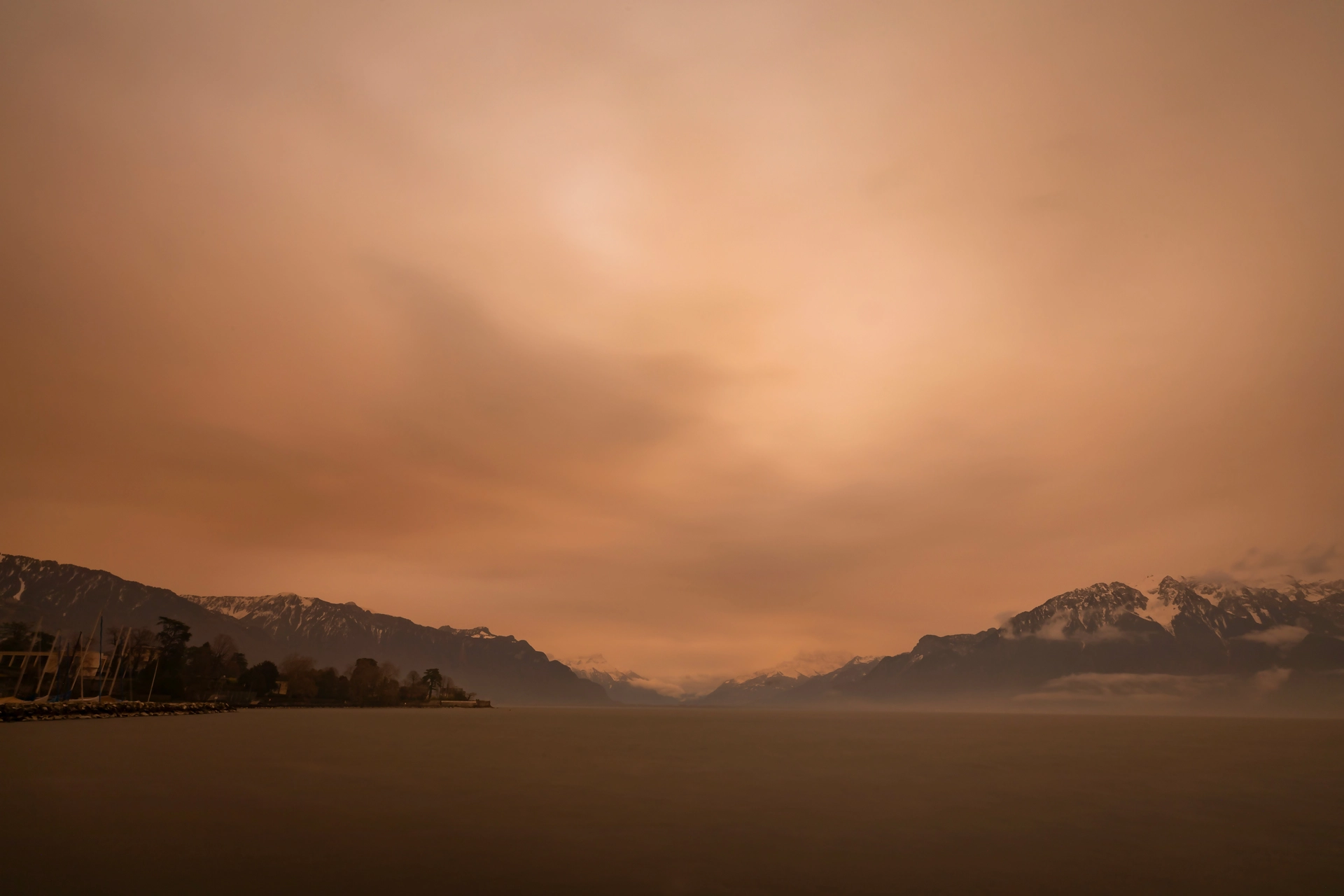 Mystical Sahara Dust Blanketing the Swiss Alps