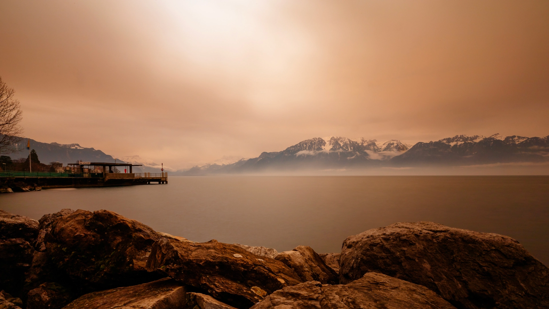 Mystical Sahara Dust Blanketing the Swiss Alps