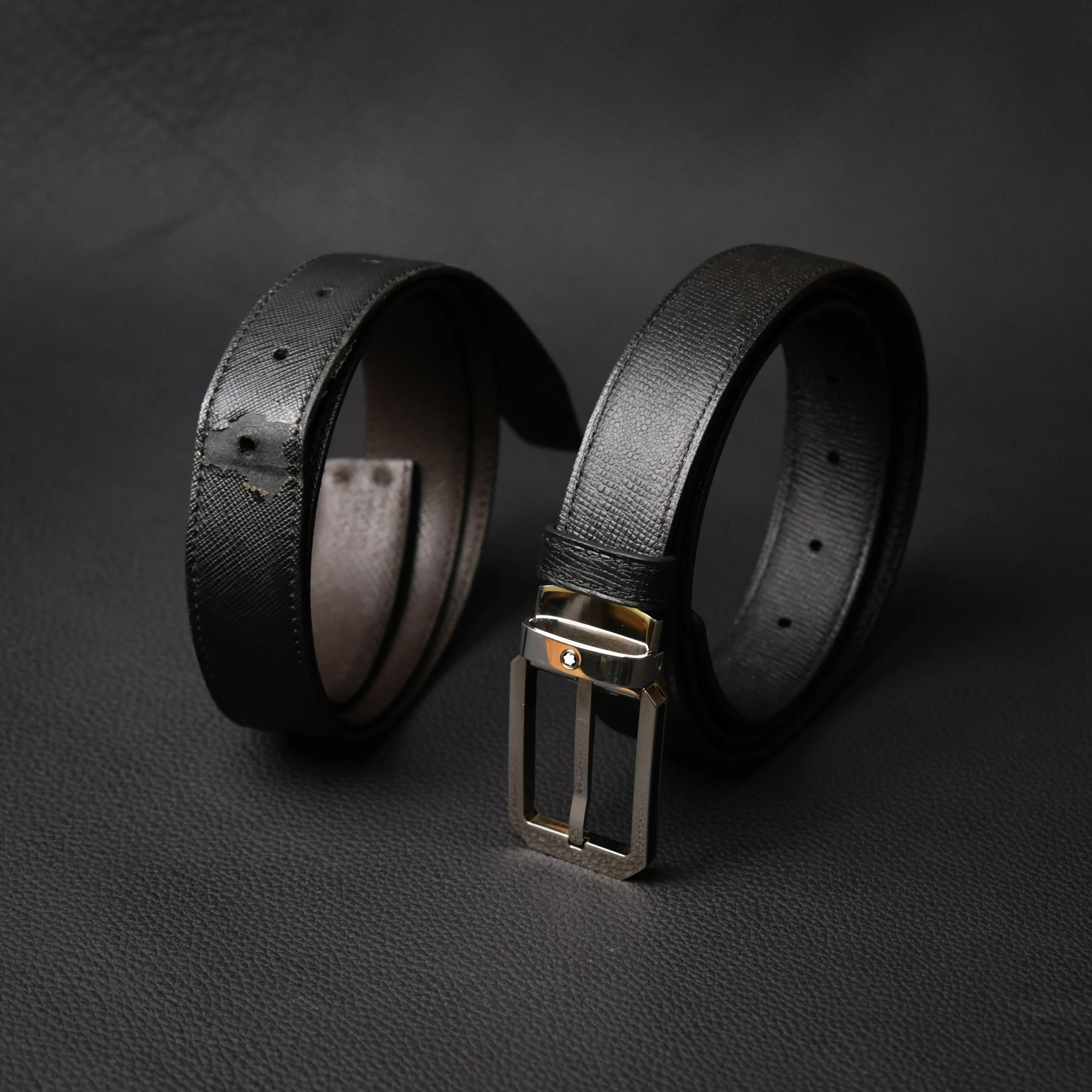 Ảnh Studio Dây lưng taiga đen - Dây thay thế Mont Blanc (Ko gồm buckle zin của hãng) - Koi Leather