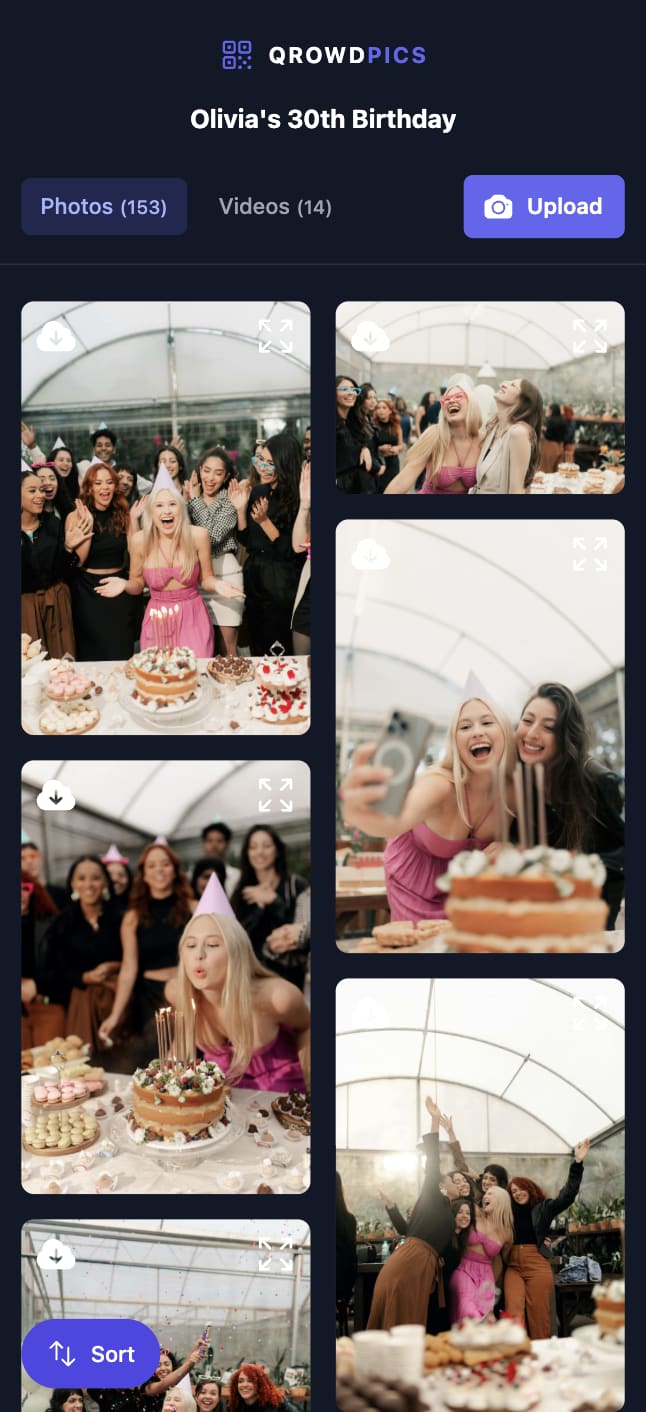 Qrowd Pics event creation interface