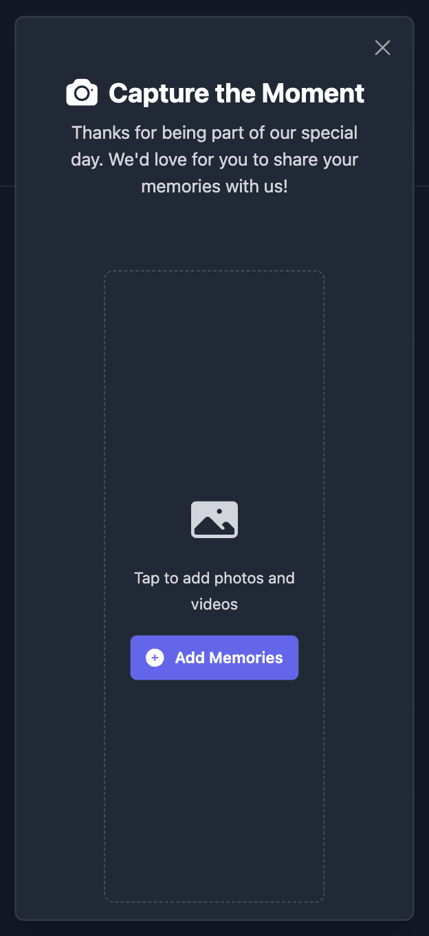 Qrowd Pics event creation interface