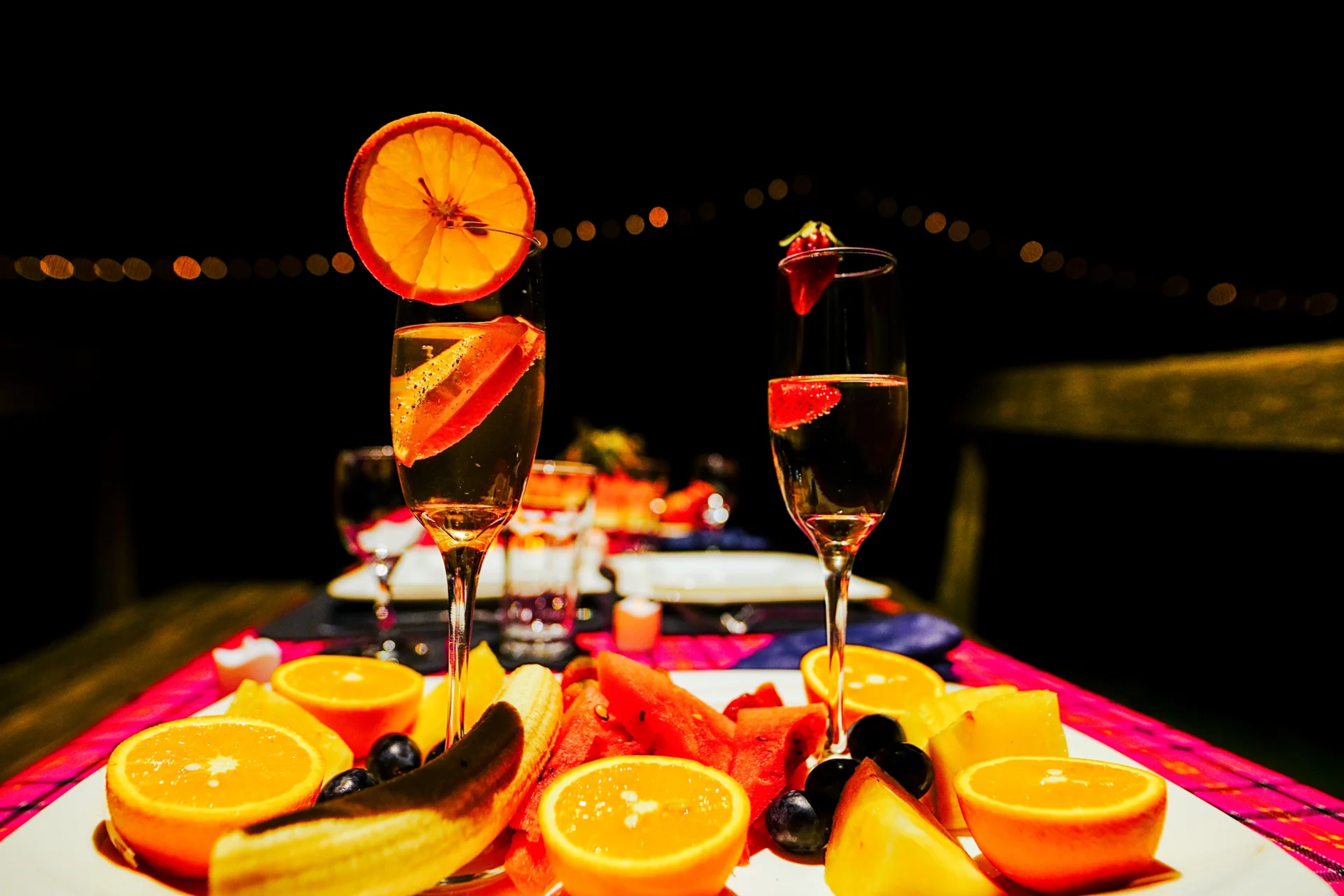 Chef-prepared dishes for a private bush dinner