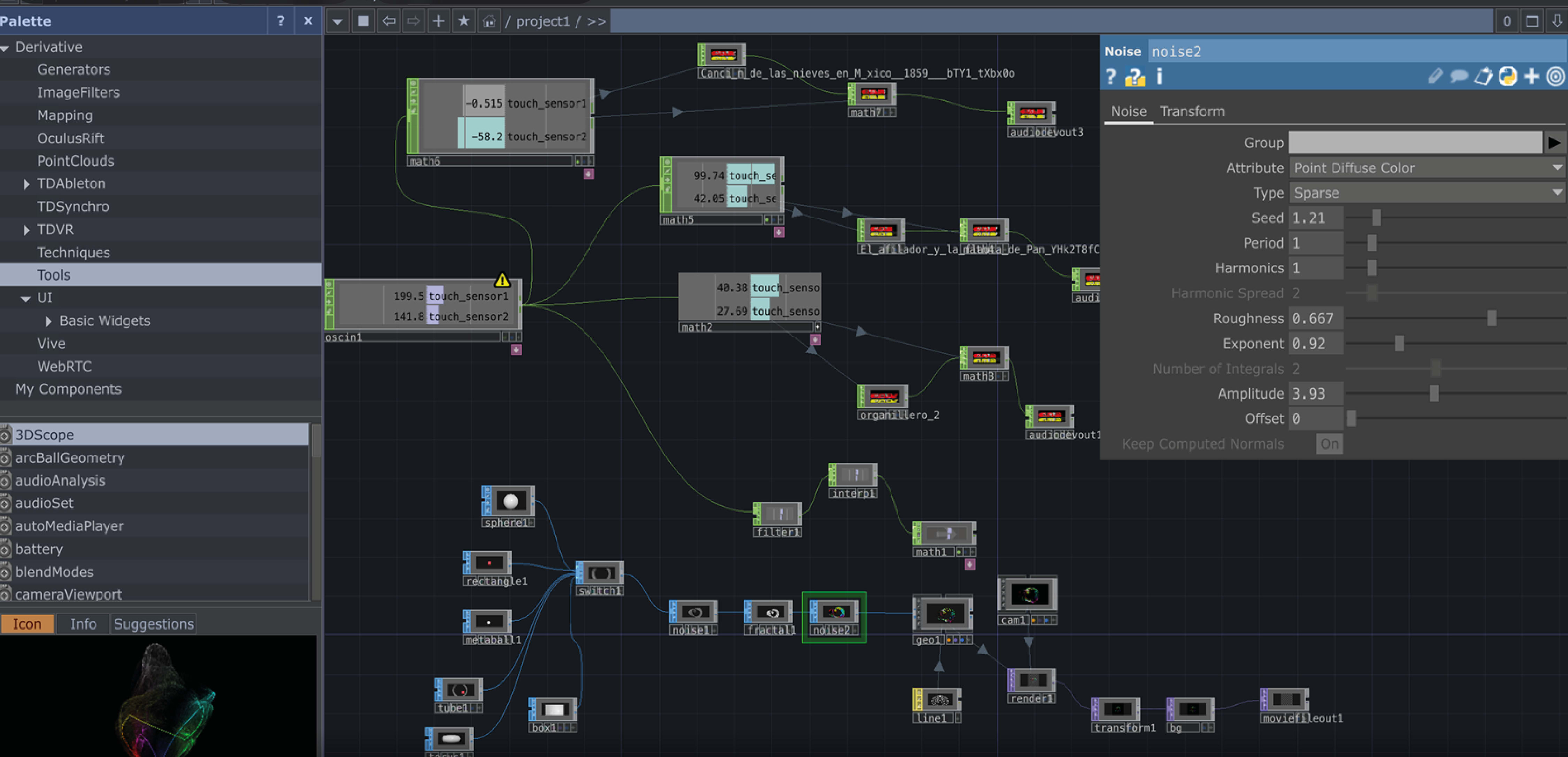 detalles de Touchdesigner, patio soto
