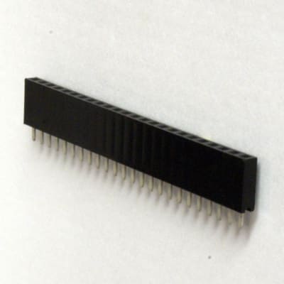 2.54mm Female SIL Header – 40-Pin Single Row Right Angle Connector (Gold Plated)