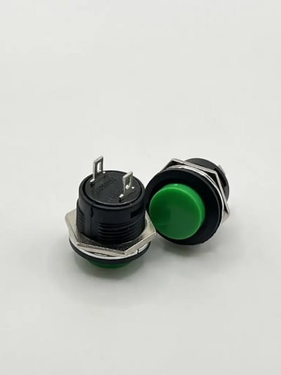 R13-507 16mm Green Non Locking Reset Switch