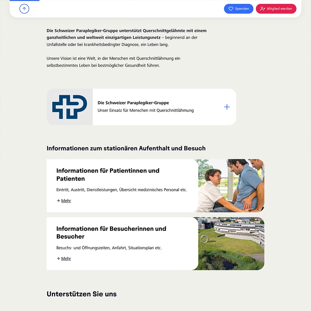 paraplegie.ch Homepage