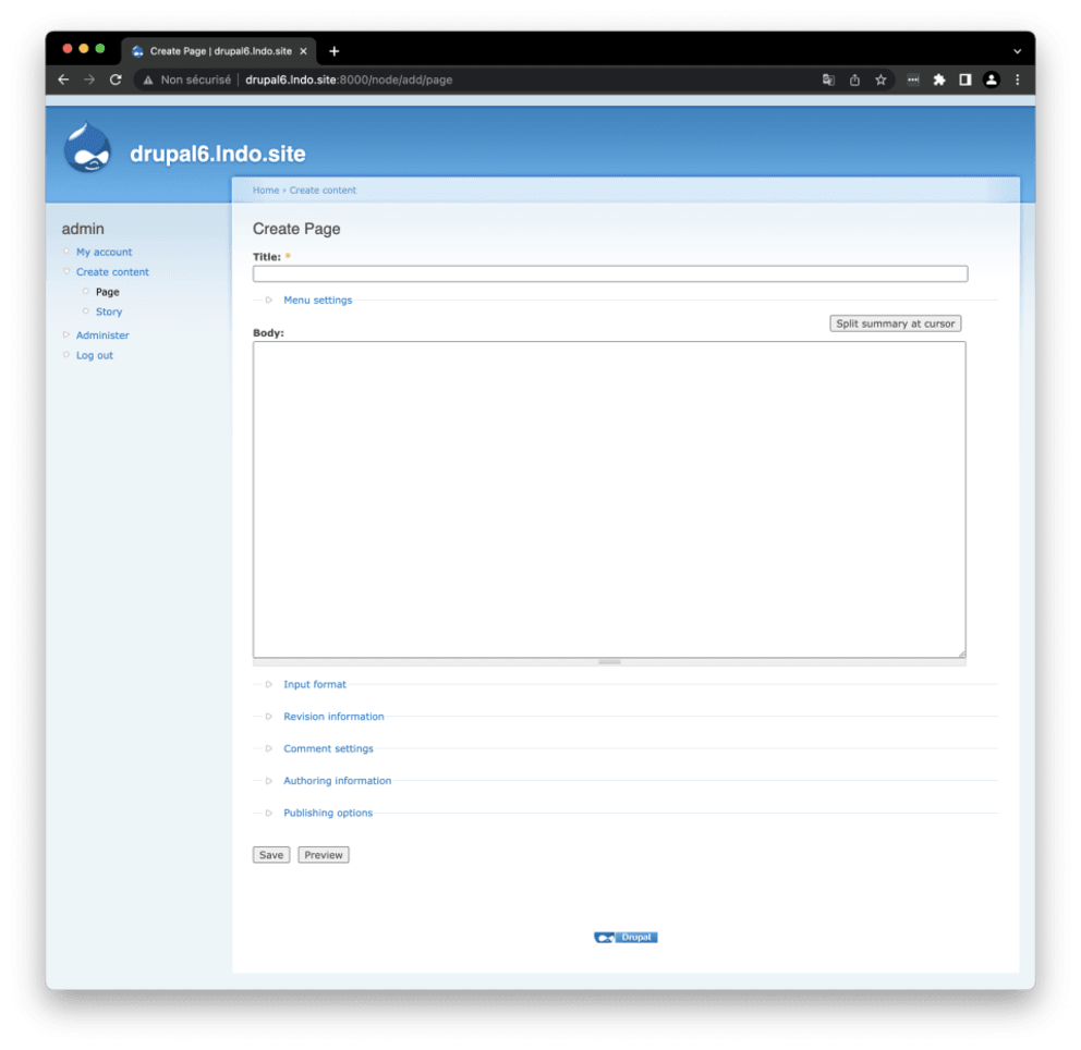 Drupal 6 Edit Form Screenshot