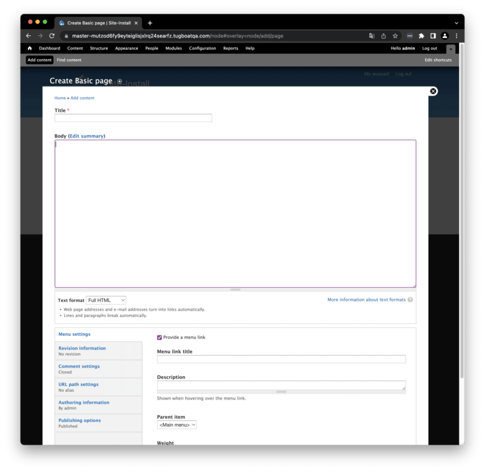 Drupal 7 Edit Form Screenshot