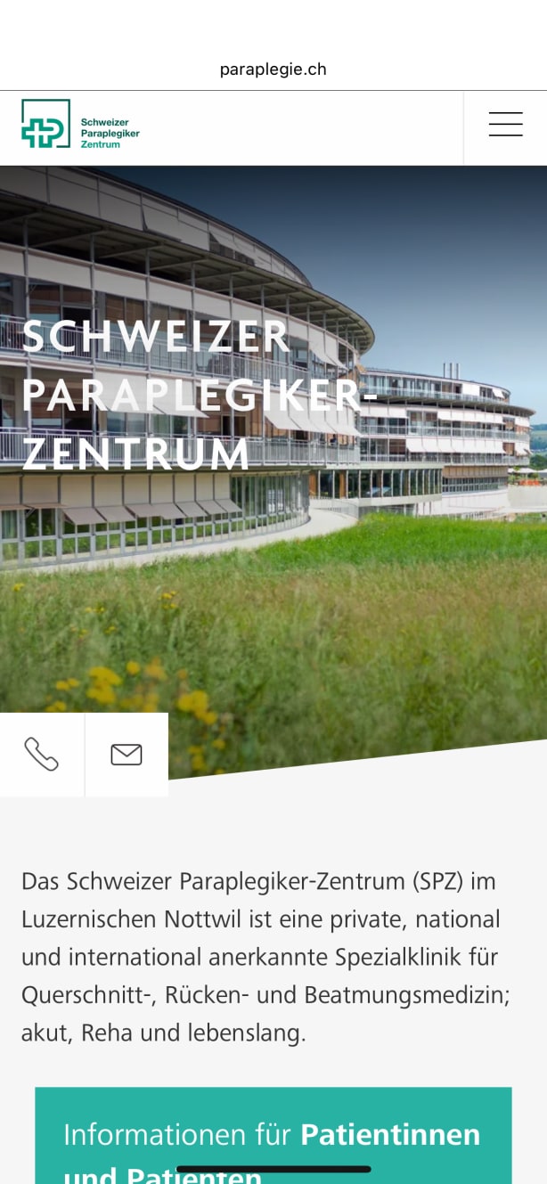 Mobile Websites Swiss Paraplegic Foundation