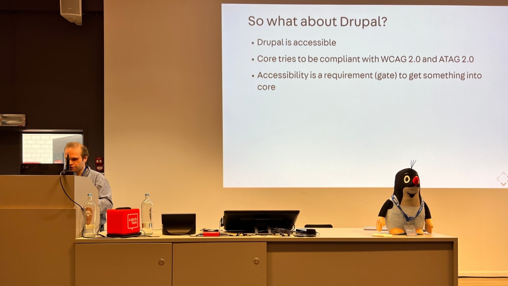 Bram Duvigneau talking about Drupal and Accesibility