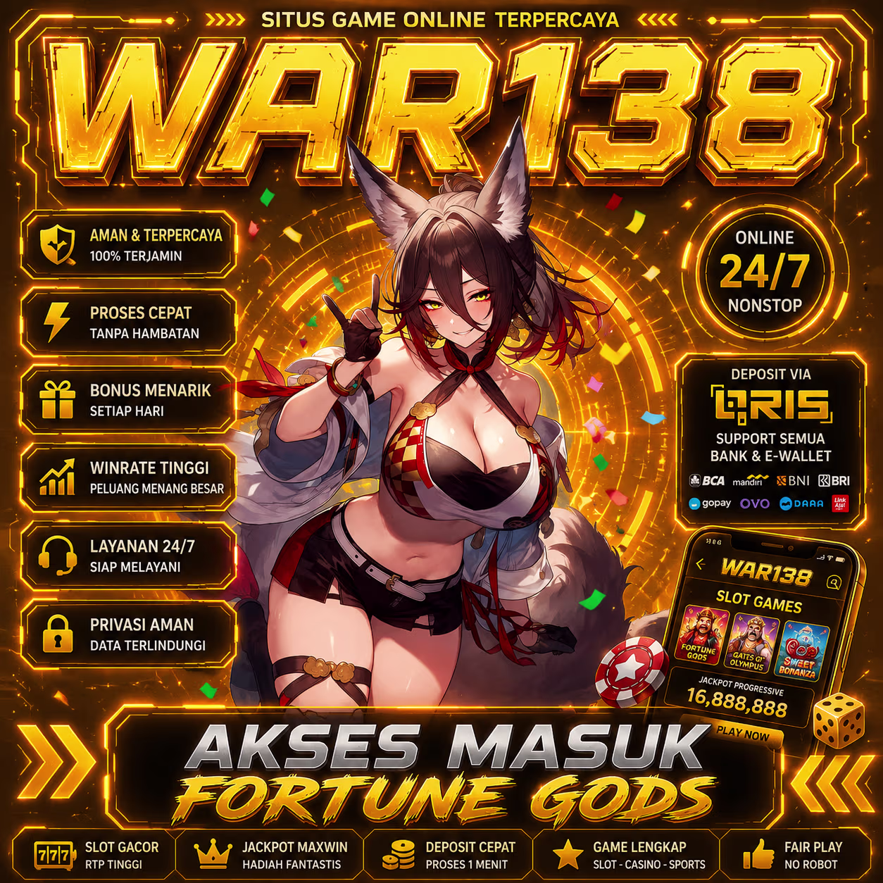 Selamat Datang di WAR138 Pusat Akses Masuk Fortune Gods Teraman