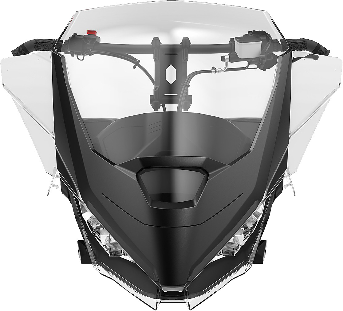 Medium windshield with integrated side deflectors