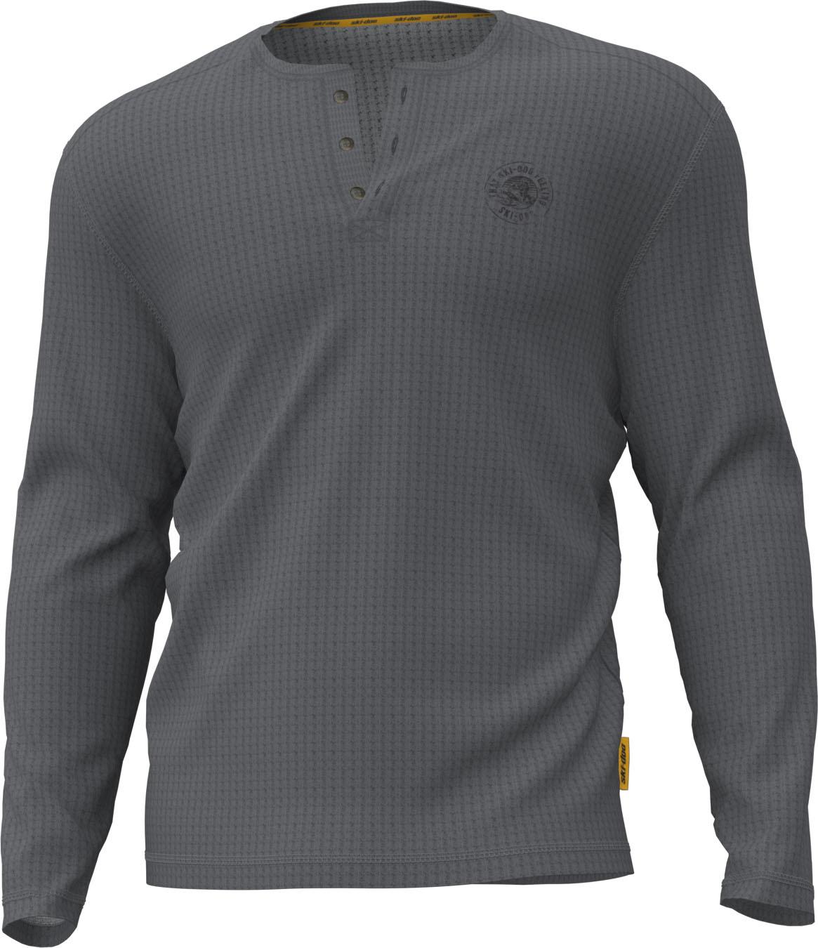 Men's Waffle Knit Thermal Long Sleeve Henley