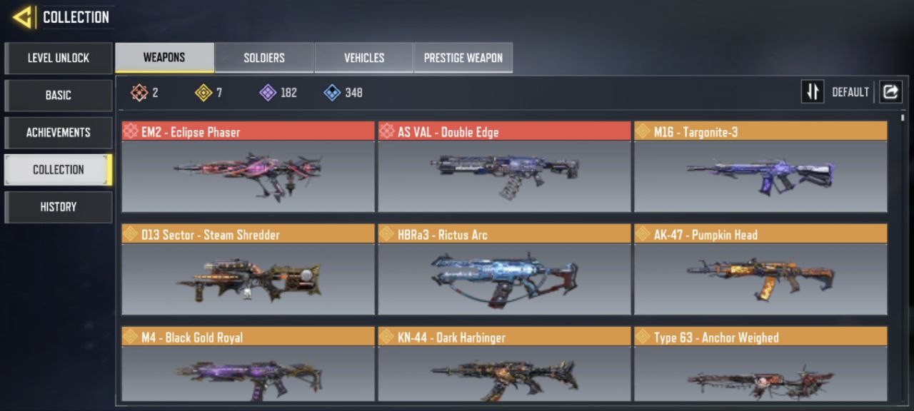 Call of Duty Mobile Account – (2 Mythic Gun (EM2|AS VAL) Mythic Skin(GHOST) Legend Skin 7 Legend Gun 182 Epic Guns 95 Skins Dance : 61)