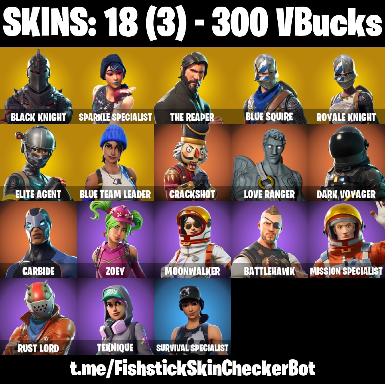 18 Skins, Black Knight, Sparkle Specialist, Black Sheild, Blue Squire [PC/PSN/XBOX]