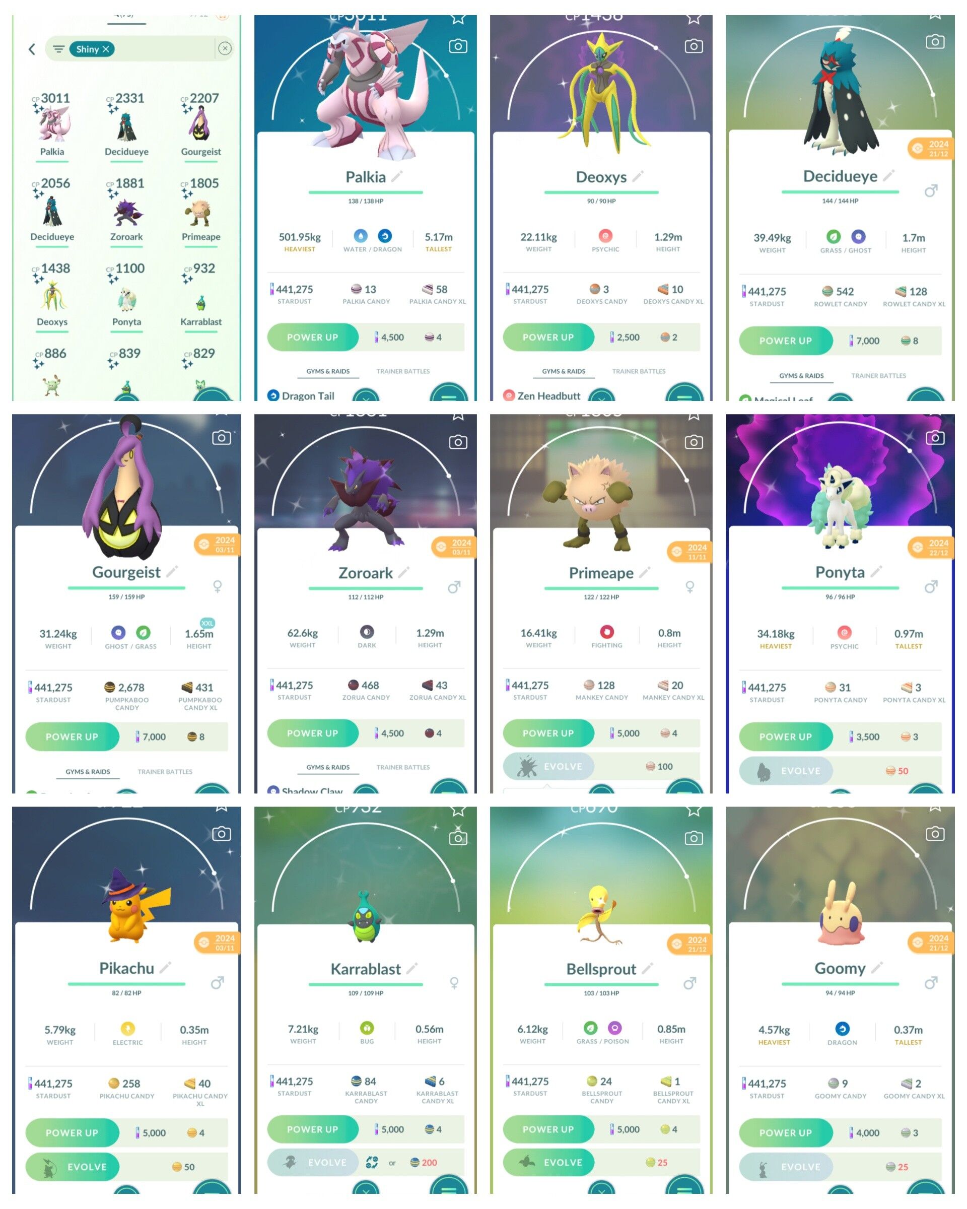 Shiny Palkia, IV100 Metagross, 120 Hundo (IV100), 75 Shiny, 23 Legendary (IOS/Android)