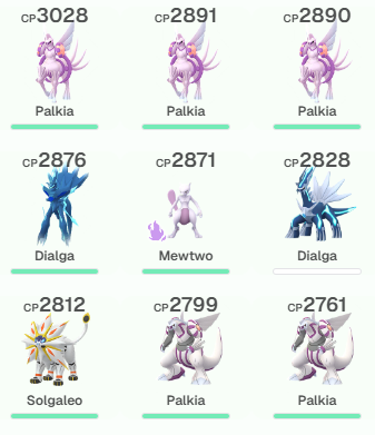 Lucky Shiny Dusk Mane Necrozma 4K MEGA Rayquaza 6K IV100 Palkia 4K Shadow Mewtwo 4K Legendary:177 Shiny:156 (IOS/Android)