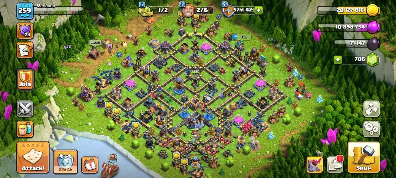 TH:18, Level 0, 0 Gems, BK:100, AQ:105, GW:80, RC:55 (IOS/Android)