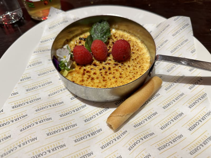 Crème brûlée at Miller and Carter Sheffield
