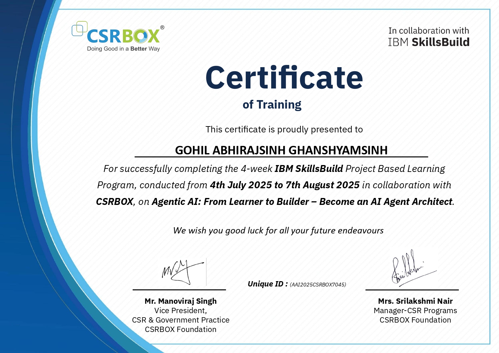 AI Agent Intern at CSRBOX
